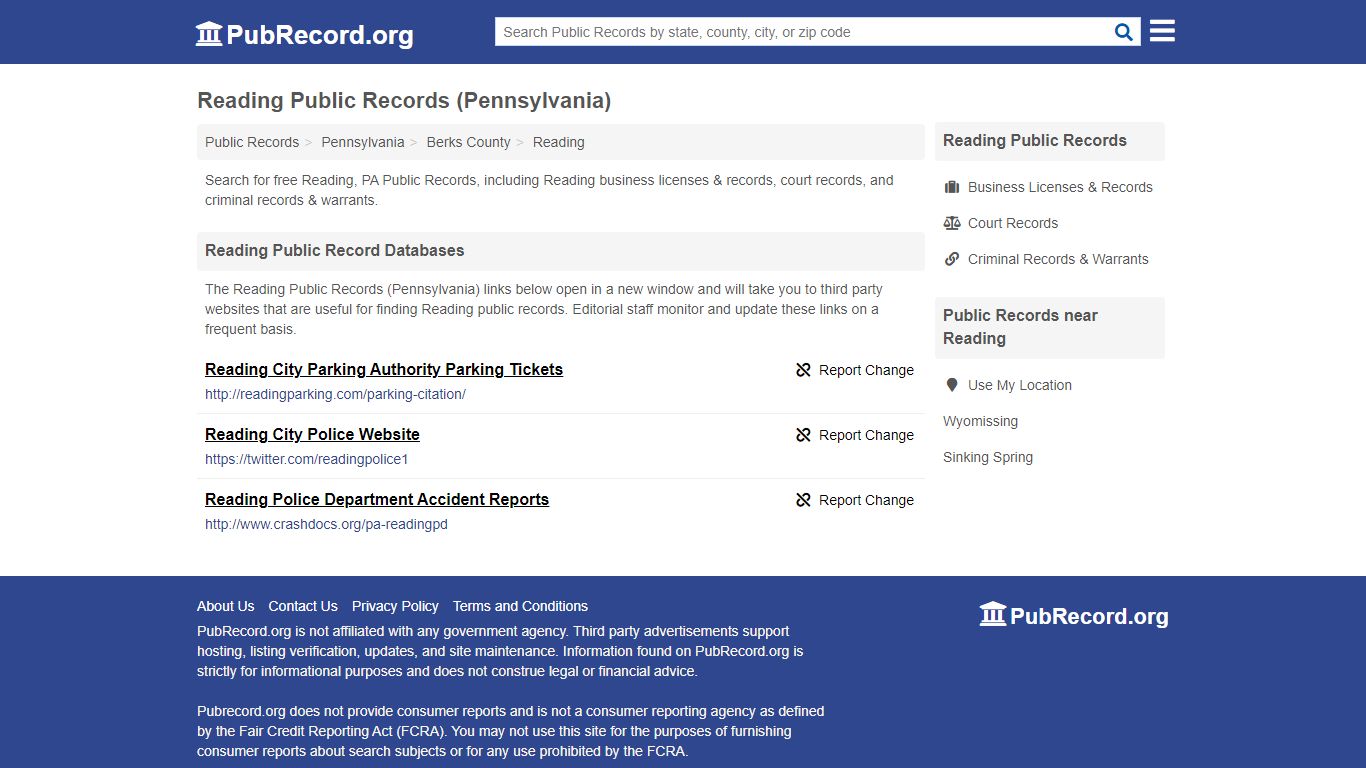 Free Reading Public Records (Pennsylvania Public Records)